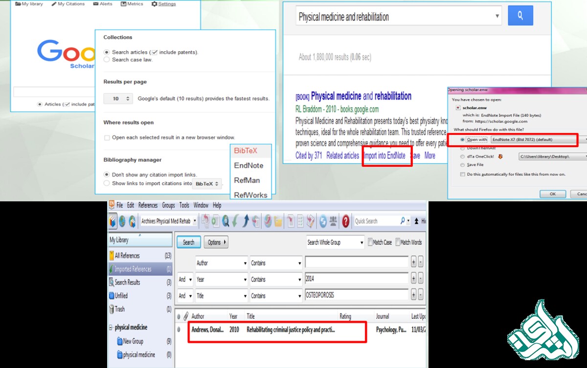 ارجاع رفرنس‌ها از Google Scholar به Endnote