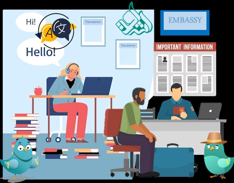 دارالترجمه نزدیک سفارت