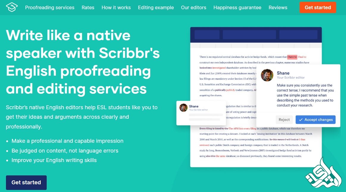 نرم افزار ویرایش متون انگلیسی Scribbr