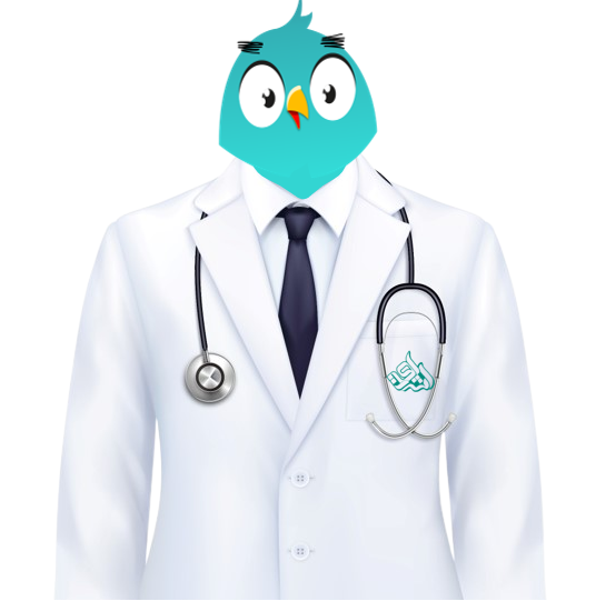 پرنده برند اشراق با لباس پزشکی