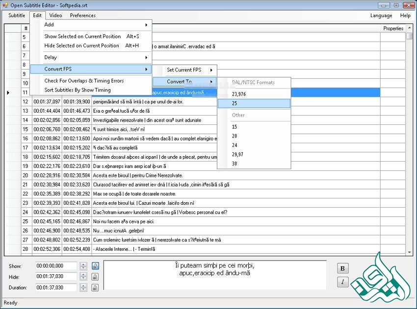  نرم‌افزار Open Subtitle Editor